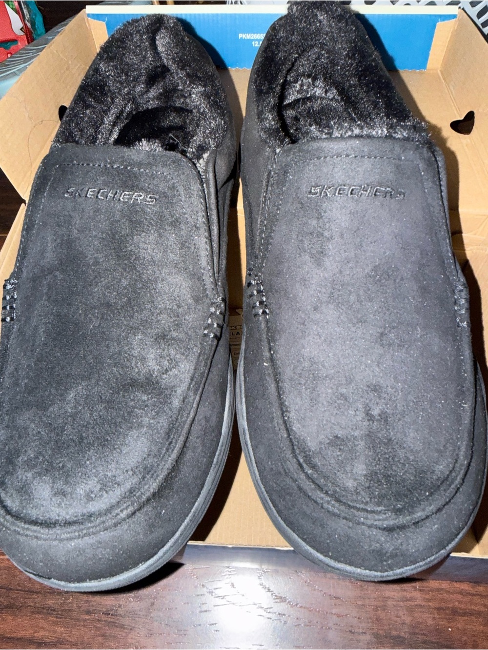 Skechers Men’s Black Suede Slip-On Loafers